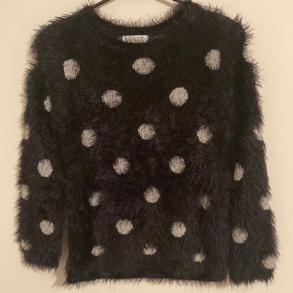 H & M fuzzy polka dot pullover sweater